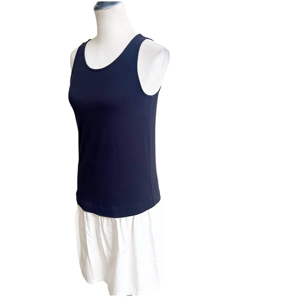 Theory Colorblock Drop Waist Dress Size Navy White Size Small Nautical - Picture 3 of 13